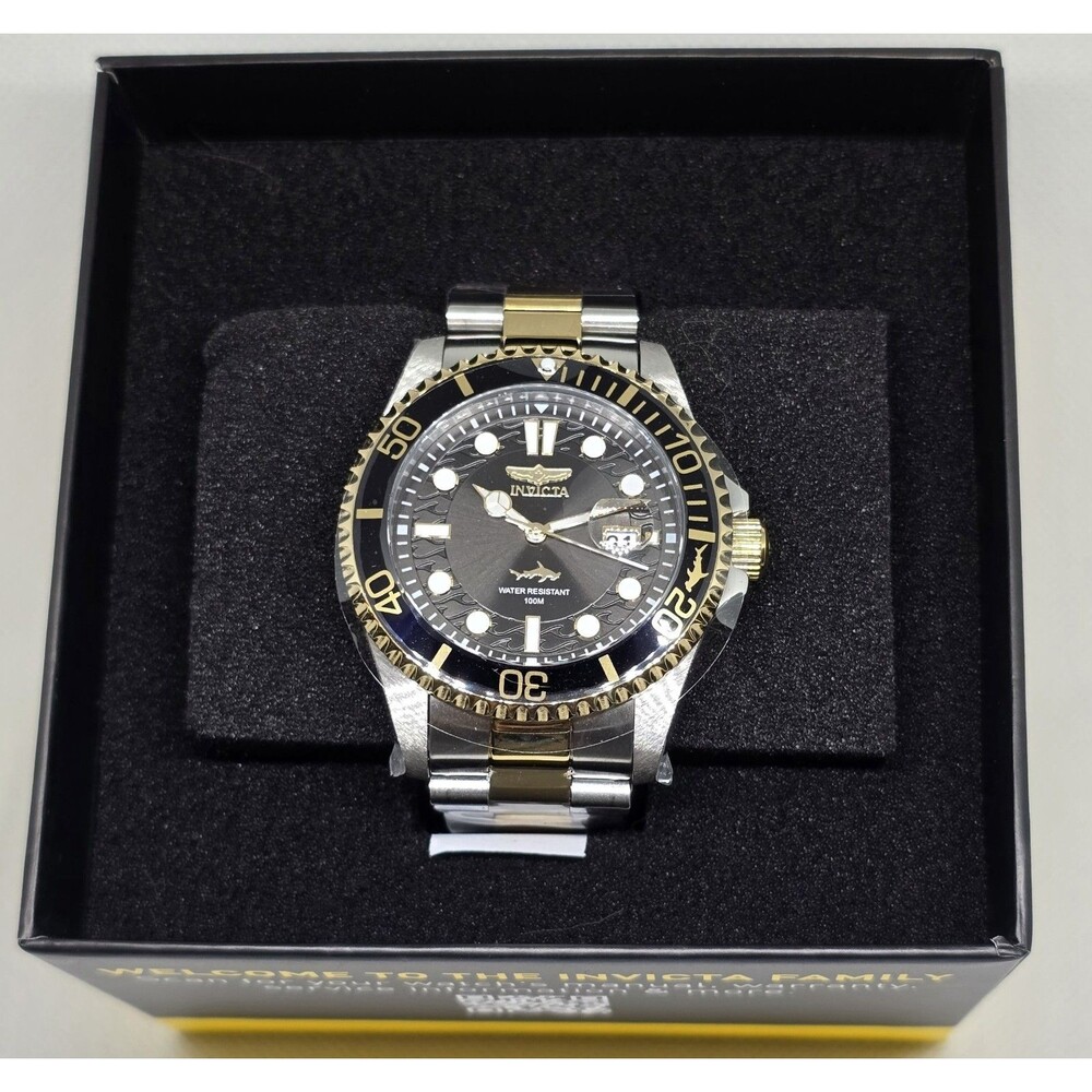 Invicta Pro Diver Currentwave Men's Watch 43mm Black Dial Steel Gold 30023 New